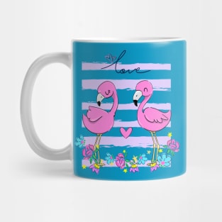 flamingo couple love Mug